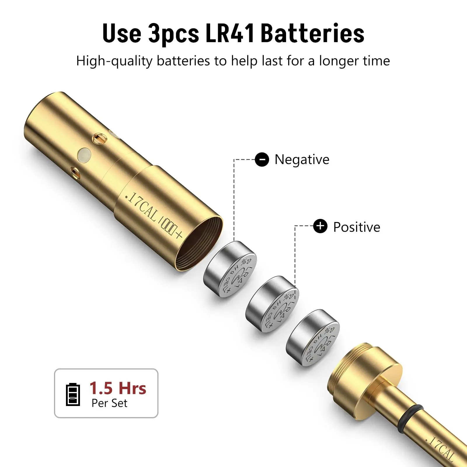 CVLIFE Boresighter 7HMR/.177 Cal Laser Bore Sight End Barrel with 4 Sets of Batteries and Spare O-Rings For Pistol Rifle Shotgun
