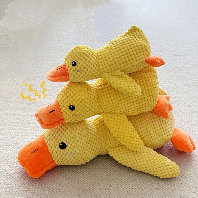 Duck Shape Dog Toy Quacking Plush Pet Toy For Small Large Dog Durable Puppy Molar Chew Toy Fun Interactive Plaything Dog Supplie