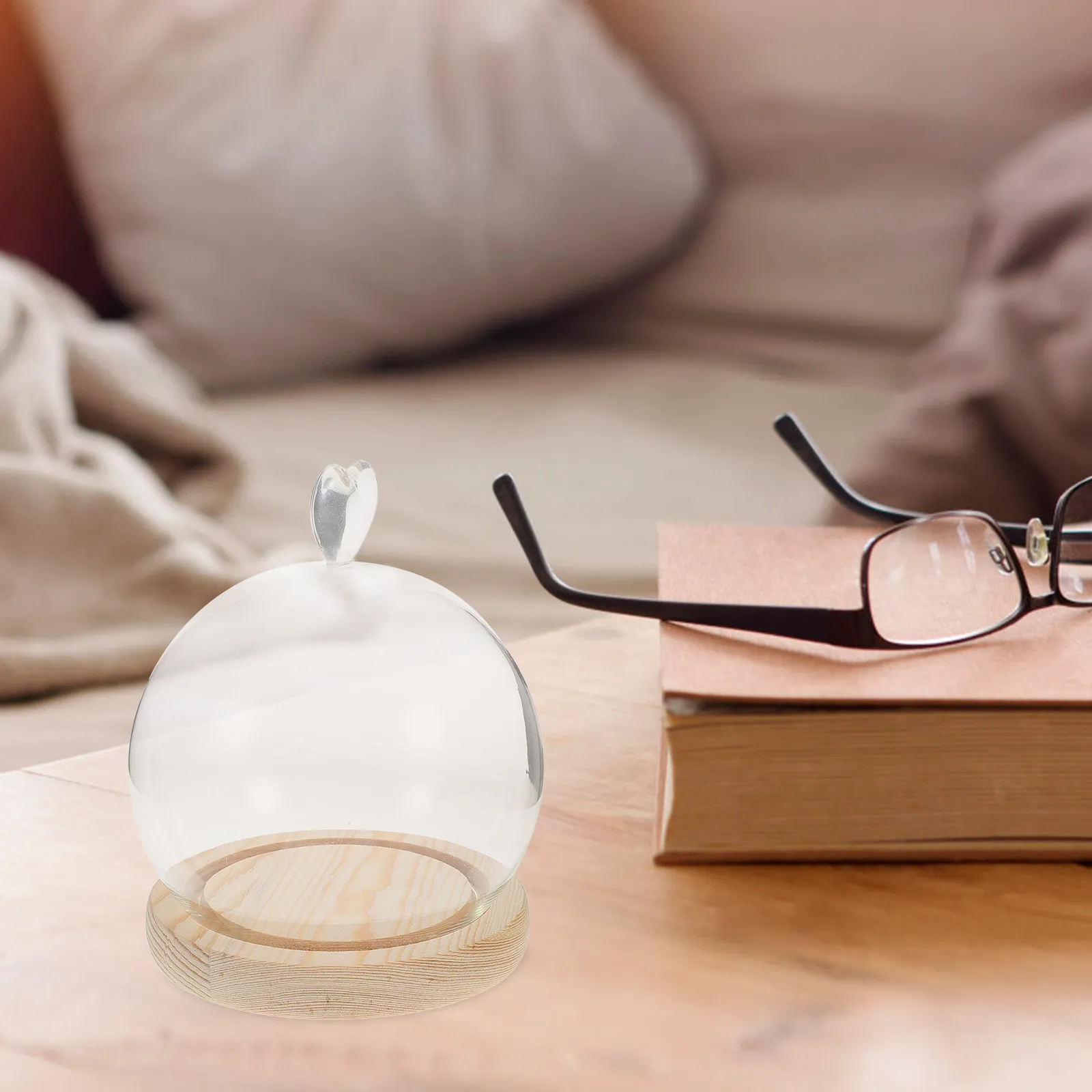 

Набор из 1 стеклянного купола-колбы с прозрачным основанием в форме сердца, устойчивая крышка, витрина для декора своими руками, для сухоцветов и подарков