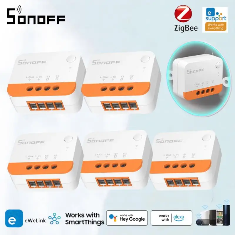 

Умный выключатель SONOFF ZBMINI L2 Extreme ZigBee, двухсторонний модуль управления, релейный выключатель, работает с мостом втулок Zigbee Alexa Google