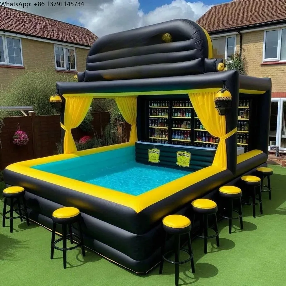 

Custom Sizes 4m5m6m Portable Inflatable Pool Bar Adults Outdoor Yard Party Water Pool Inflatable Bar Tent Blow Up Pub Platform