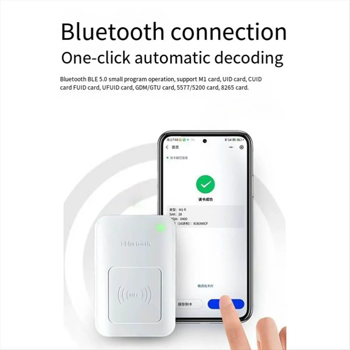 A86G NEW NFC Read-Write Device, Card Reader, Encrypted Access Control Decoder, Compatible with Bluetooth ICID Phone