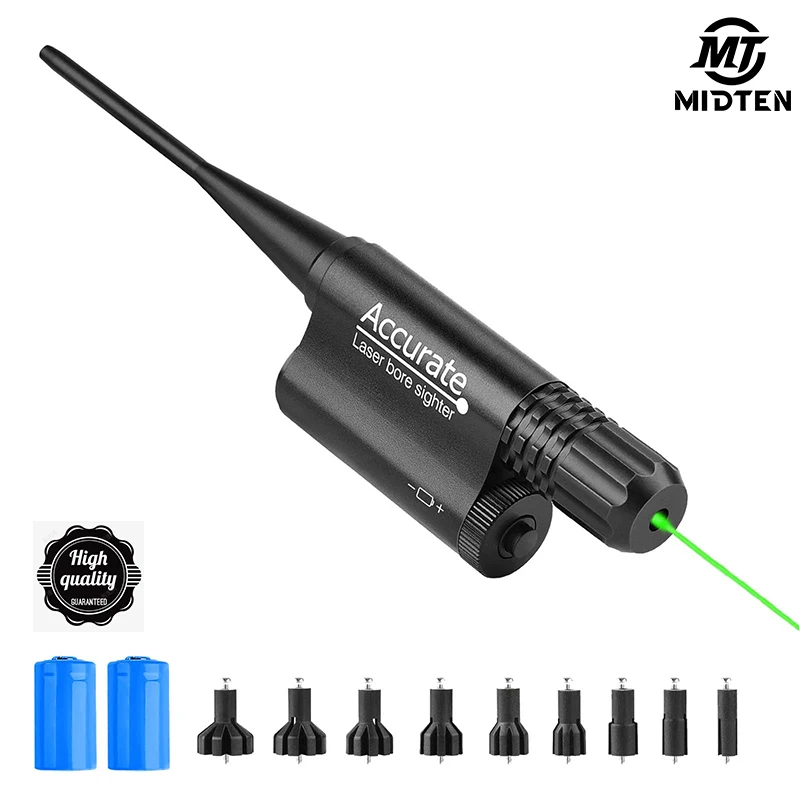 

MidTen Green Laser Boresighter With Black Box Bore Sight Tactical Gun Rifle Pistol For 0.17 to 0.54 Caliber Hunting with Batteri