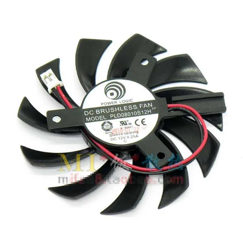 PP+ NEW Power Logic PLD08010S12H Server Frameless 75X75X10mm 2-wire 2-pin card fan