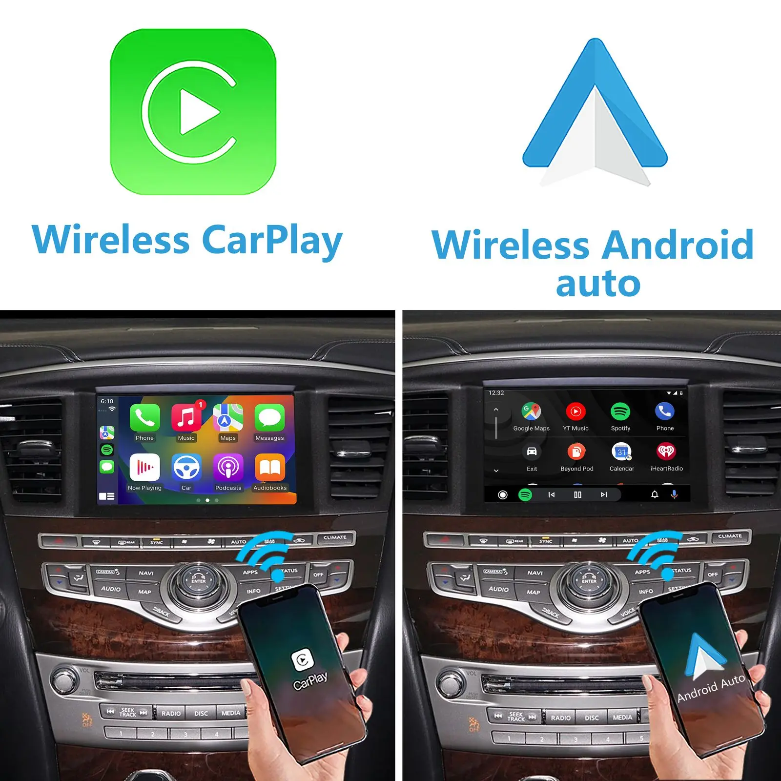 Infiniti Apple Carplay dla QX60 QX80 Q70 Nissan Patrol Armda Dodaj bezprzewodową kamerę cofania z systemem Android i obsługą OEM BT Audio