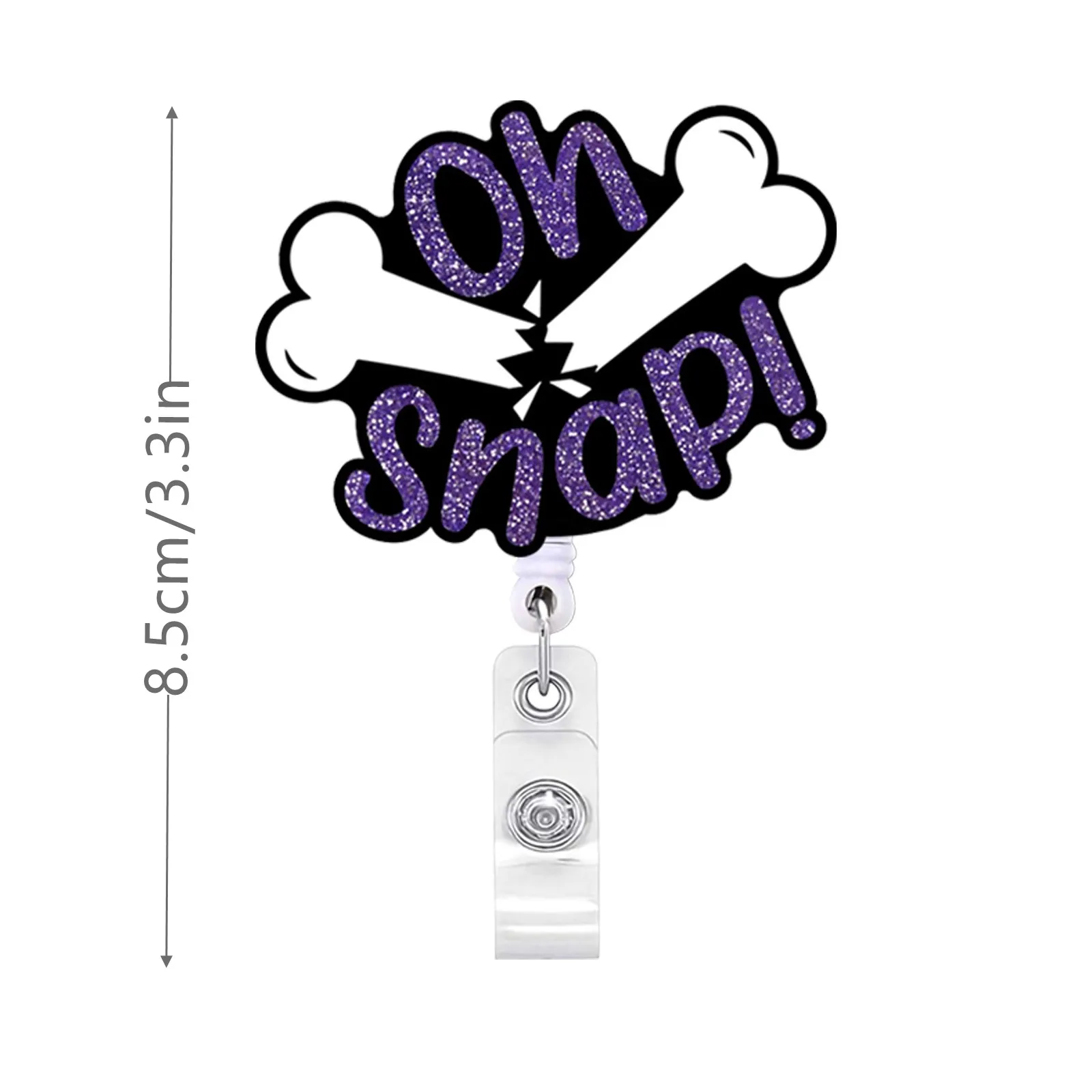 Insignia retráctil de esqueleto fantasma de acrílico, soporte para tarjeta de identificación de estudiante de enfermera, fácil de tirar, Clip para decoración de Halloween, nuevo, 2024