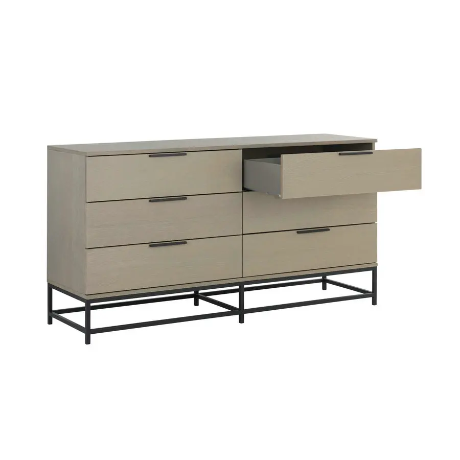 # Cómoda Alta de MDF Negra Retro Estilo Indio para Sala de Estar, con 6 Cajones de Madera Francesa Vintage para Dormitorio 2025, Precio Justo