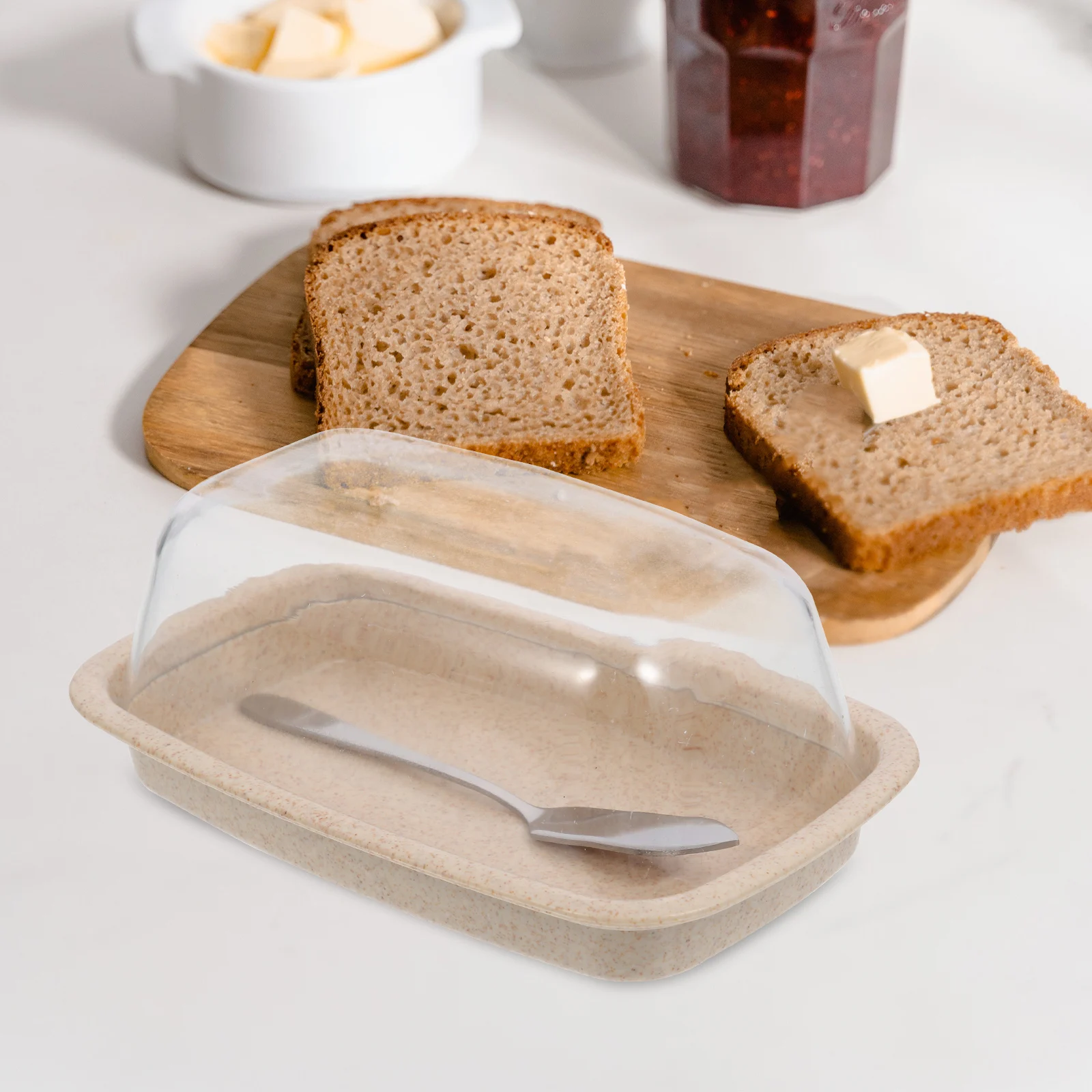 

Dish Tray Cover Lid Lidded Dish Plastic Storage Holder Food Preservation Butter Keeper Convenient Butter Keeper Box