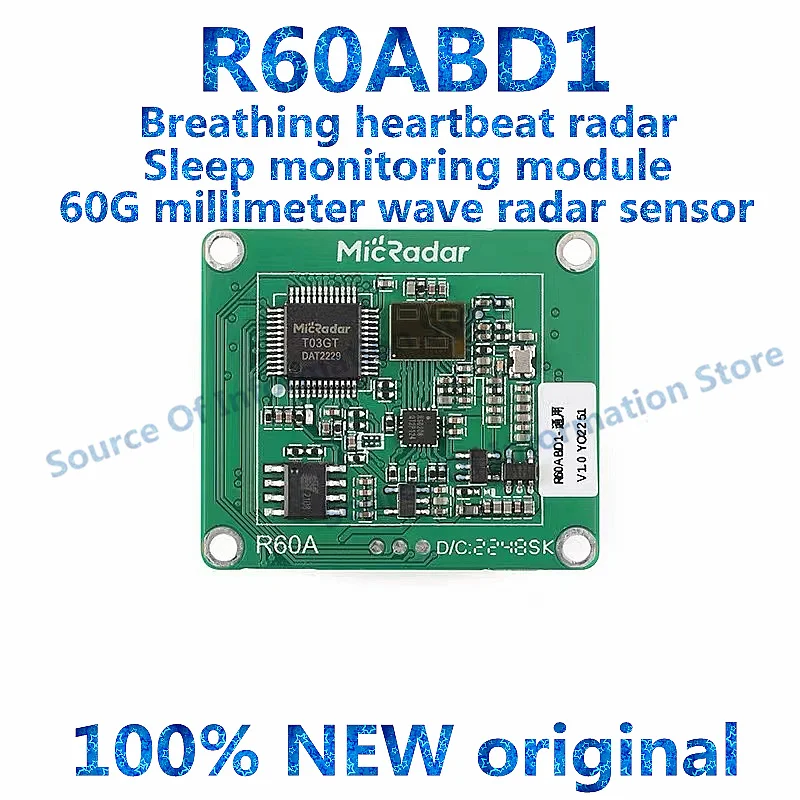 

1PCS R60ABD1 60G Millimeter Wave Radar Respiratory Heartbeat Radar Sleep Monitoring Module