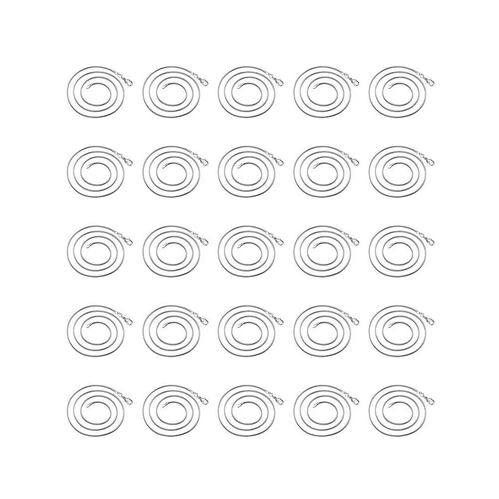 25Pcs 18 Inch Silver Plated Copper Snake Necklace Chains for DIY Jewelry Making and Elegant Gifts