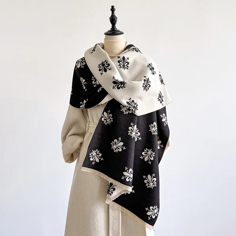 Eleganter Schal mit Paisley-Muster, Kaschmirimitat, weich, warm, vielseitiger Schal, kältebeständig, winddicht, Deckenschal für Herbst und Winter – Detail 4