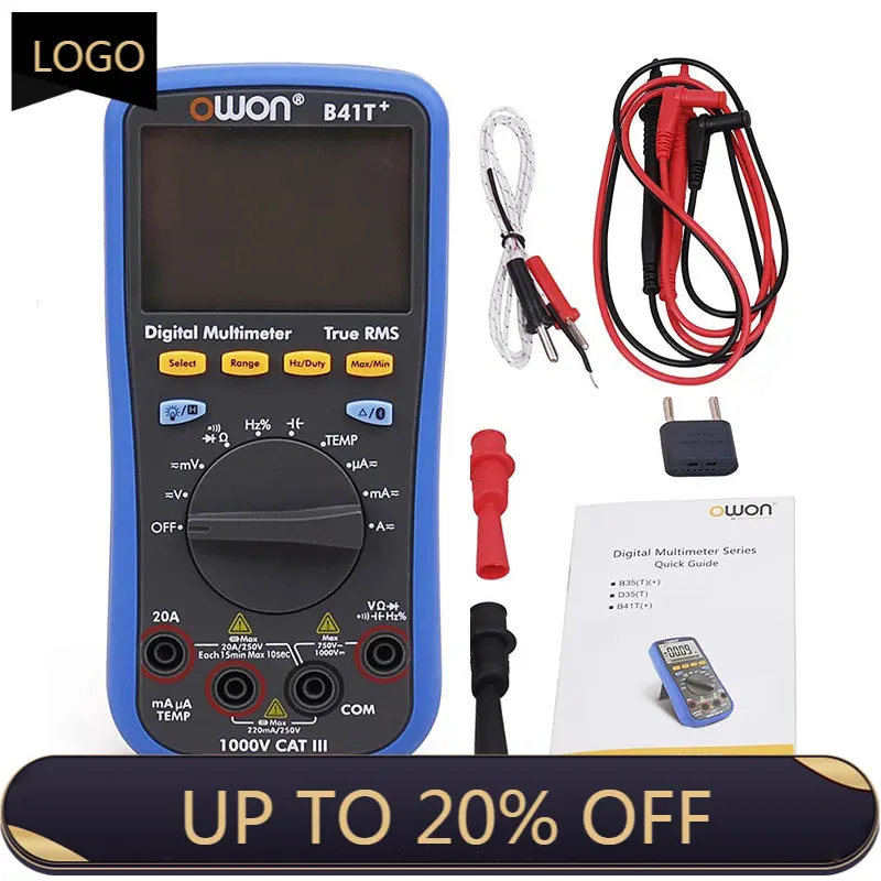 B41T+ 1/2 Digital Multimeter With Datalogger Temperature Meter 3-in-1 True RMS Multimeter for OWON