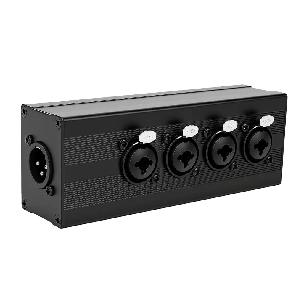 4 Way XLR and 1/4 Splitter Adapter Microphone Mixer 4 Female XLR / 1/4