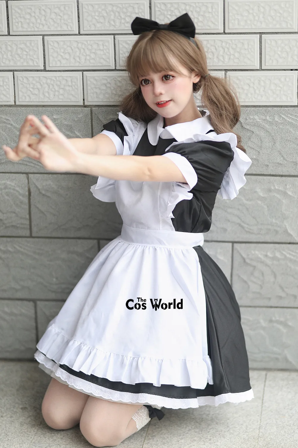 S-4XL Japanese Lolita Alice Maidservant Maid Restaurant Apron Dress Uniform Outfits Anime Cosplay Costume