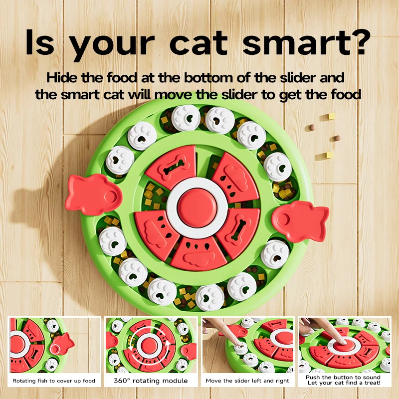 HOOPET Interactive Puzzle Foraging Mat for Cats - Self-Play Enrichment Feeder with Frozen Treat Holes, Mental Stimulation Slow F