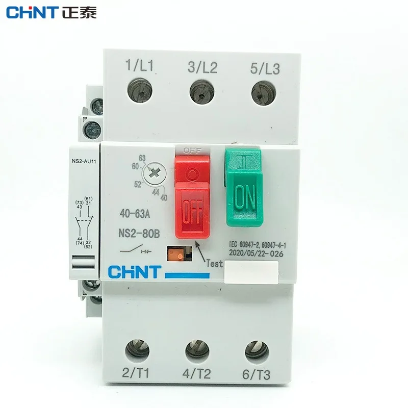 

CHINT NS2-80B AU11AU20 Устройство защиты двигателя Автоматический выключатель Стартер трехфазный 40A 50A 60A 63A 80A Защита от перегрузки