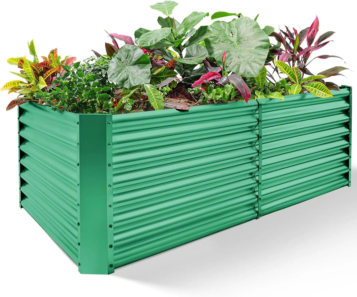 

8x4x2 Galvanized Metal Raised Garden Bed for Plants, Vegetables