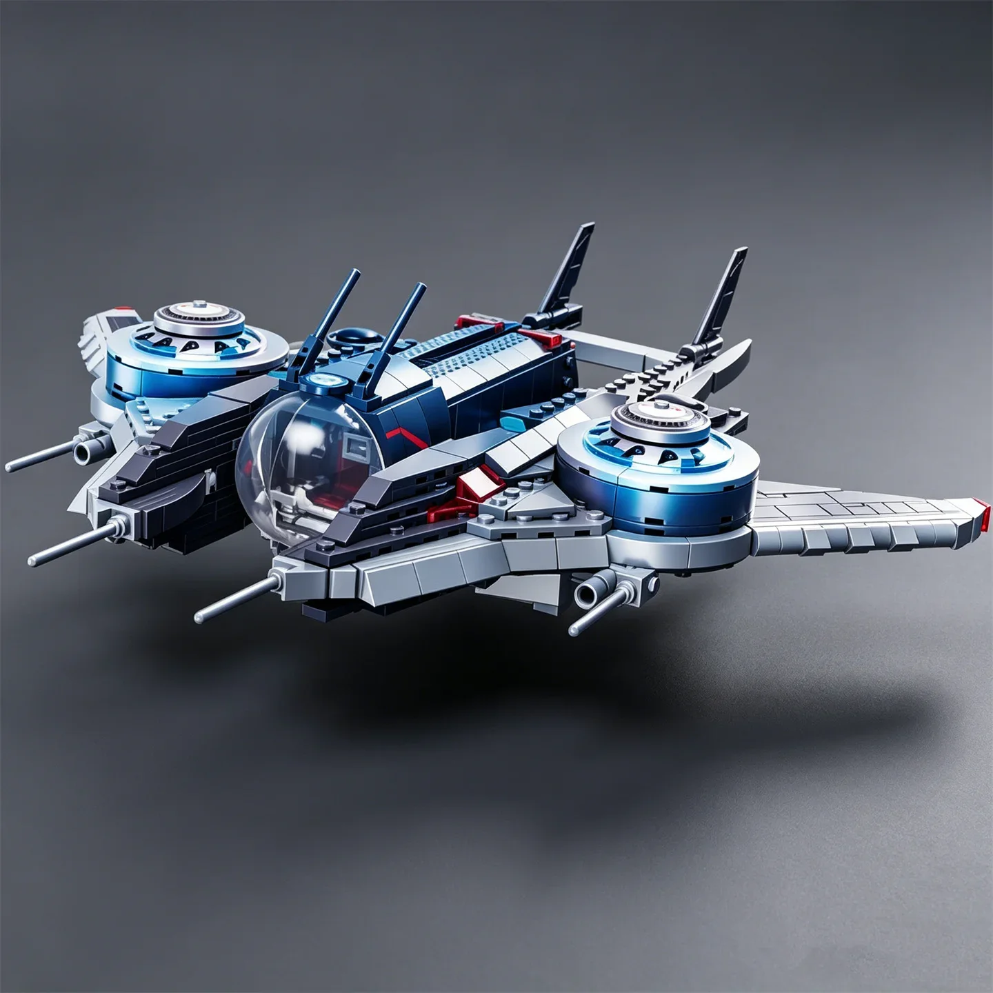 Model Building Blocks Interstellar Spaceship Mechanical Set: Airplane, Space Fighter, and Planetary Transport