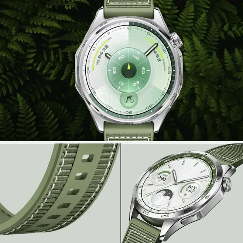 22mm Nylon Braided Composite Silicone Strap for Huawei Watch 5 4 GT6 Pro GT6 GT5-4 46mm Bracelet Redmi Watch 5 Active/Lite Band