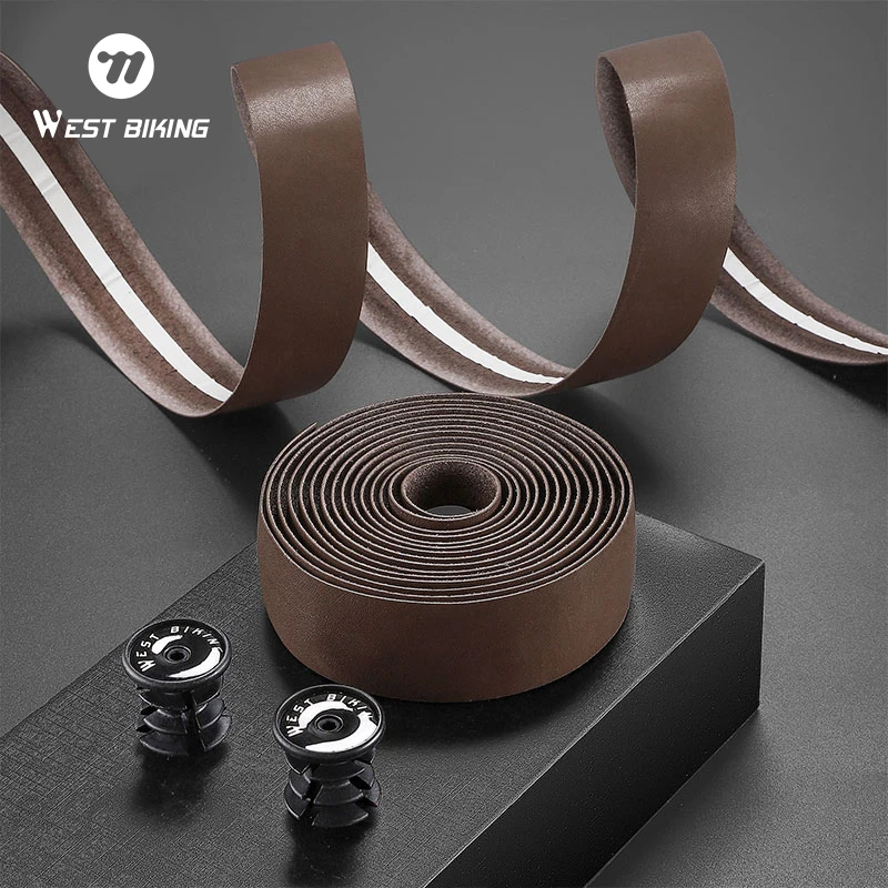 

WEST BIKING Bicycle Handlebar Tape Imported Cowhide Breathable Bike Handlebar Tape MTB Anti Slip Shock Tape Bike Accessories