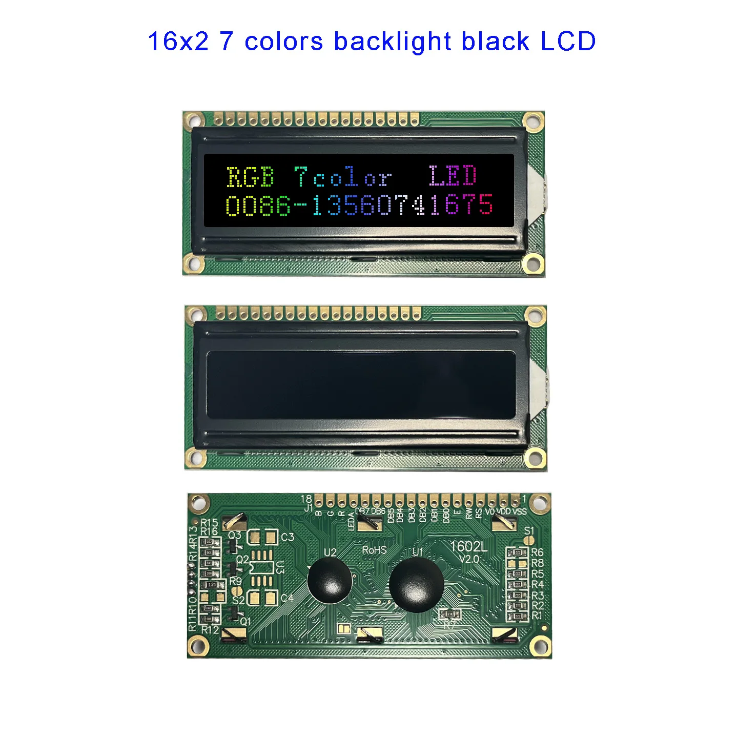 16x2 1602 LCD Display 7 color RGB backlight  LC162E good quality