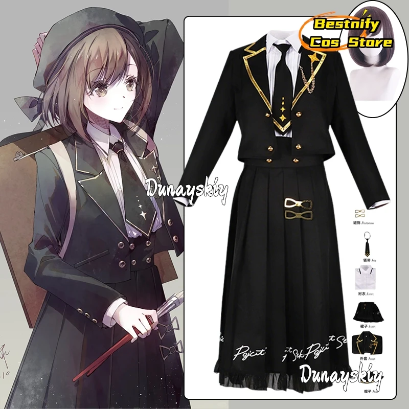 

CosplayShinonome Ena Cosplay Anime Project PJSK Sekai March Enanan Costume Black Uniform Suit Skirt Role-playing Women's jiakei