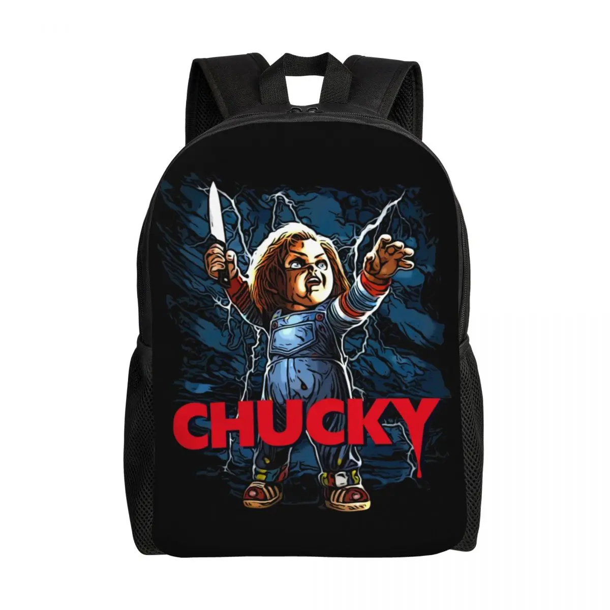 

Chucky Child's Play Doll Laptop Backpack Men Women Casual Bookbag for College School Student Good Guys Bags