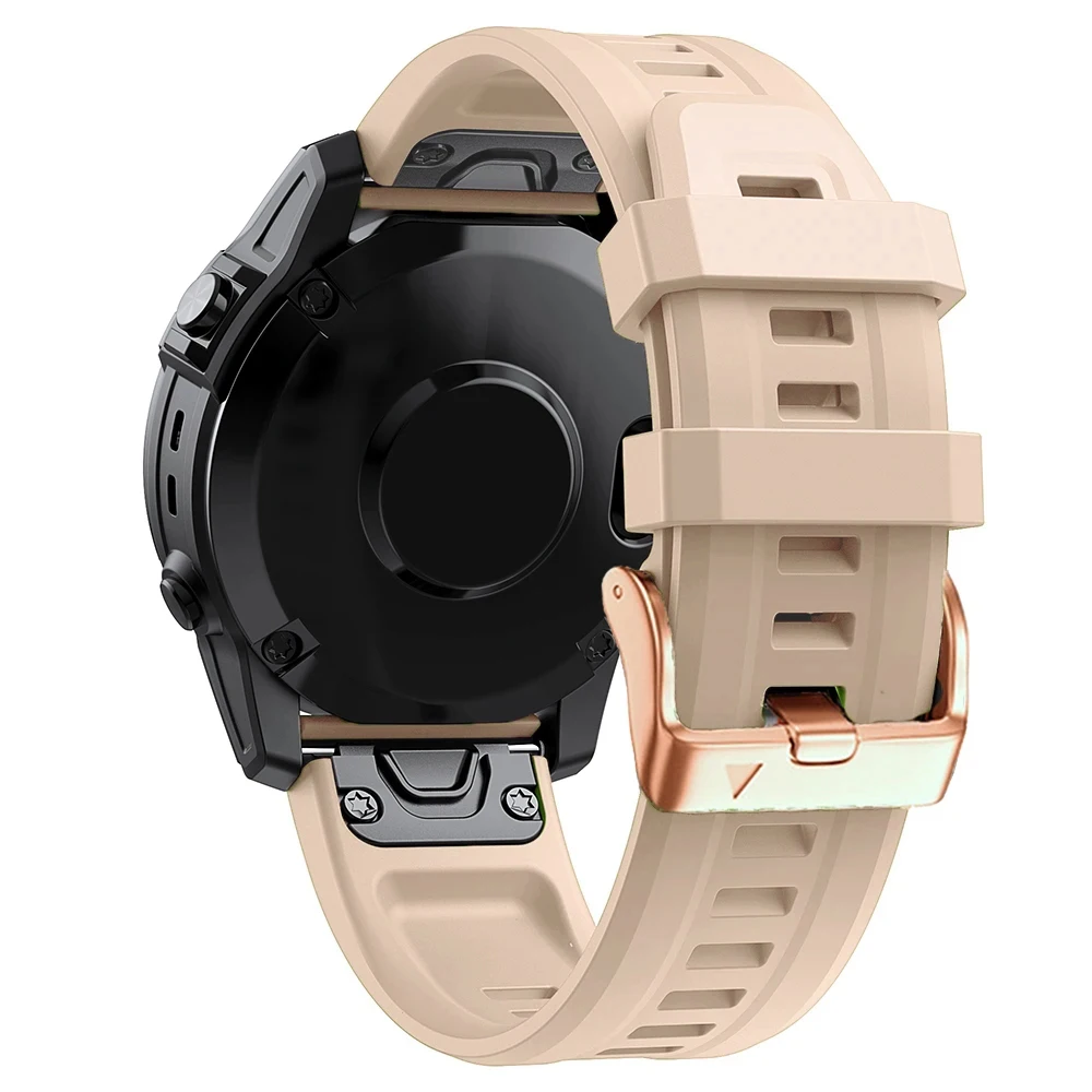 Rose Gold Buckle 20mm Wristband For Garmin Fenix 6S Pro 5S Plus 7S Watch Band For Fenix 7S Pro Strap Silicone Quickfit Bracelet