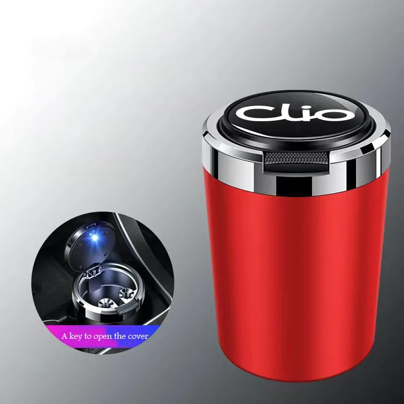 New multifunctional car ashtray with LED light one touch open lid cigar cup suitable for Renault Clio auto parts