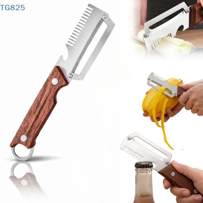 【AN】【AN】3-in-1 Vegetable Fruit Peeler For Kitchen With Bottle Opener Storage Hanging Hole For Peeling Fruits Shredding Scallions