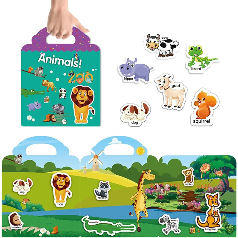 Baby Speelgoed Herbruikbare Stickers Boeken Diy Hand-Op Cognitie Puzzel Sticker Vroeg Leren Educatief Speelgoed Voor Kinderen Geschenken