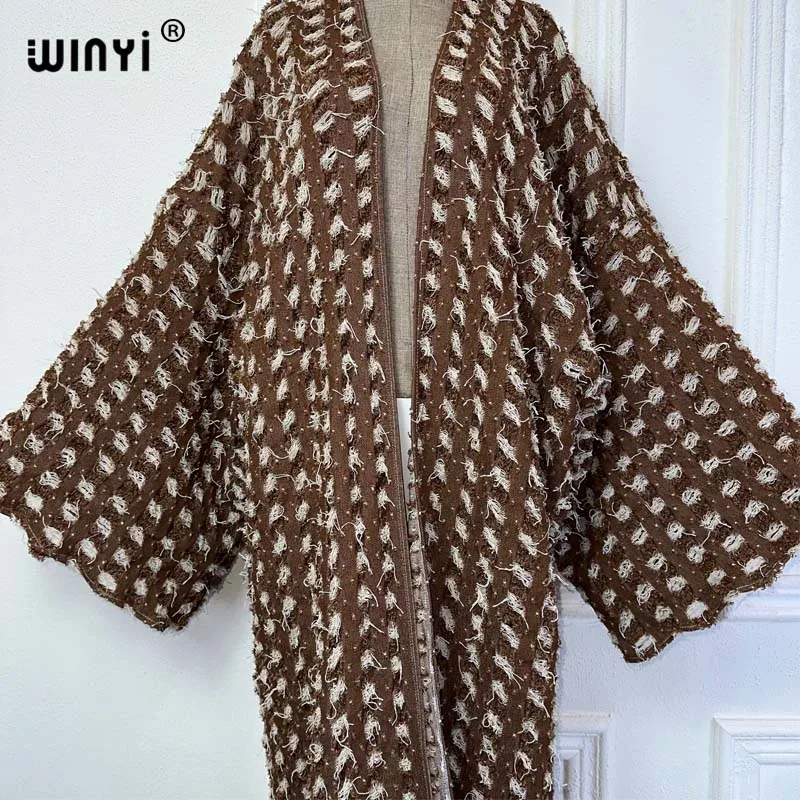 WINYI Africa fashion kimono for women fashion Hollow denim long down coat swimsuit cover up Make an old hole cowboy cardigan