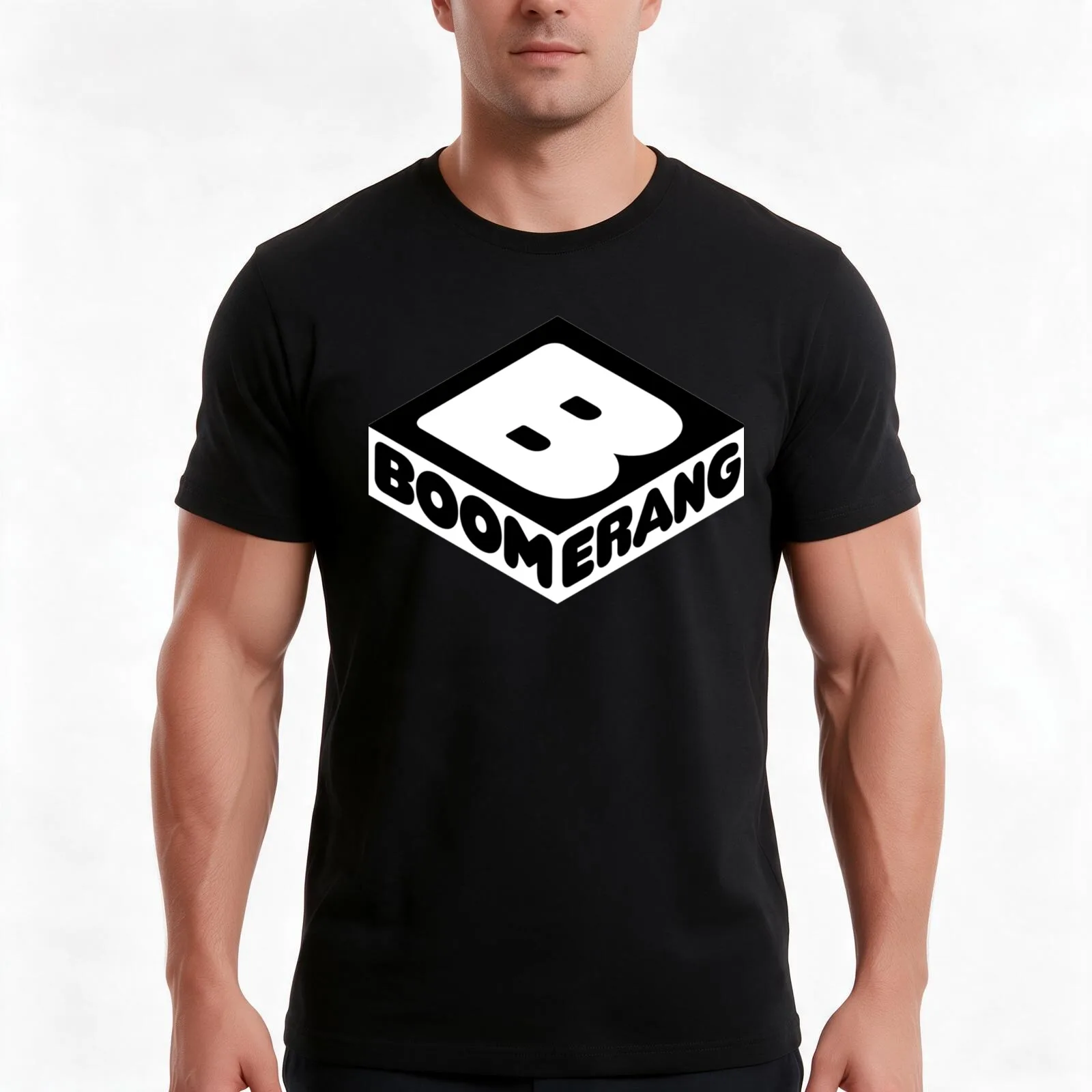 Cartoon Network Boomerang Logo T-Shirt Summer Casual Cotton Tee Oversized Streetwear Tops Vintage Graphic Print 100% Cotton