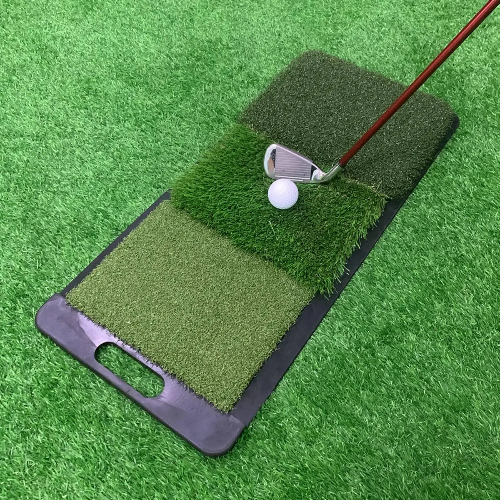 Portable Golf Hitting Pad with Tall Grass Section for Versatile Swing Drills and Improved Accuracy