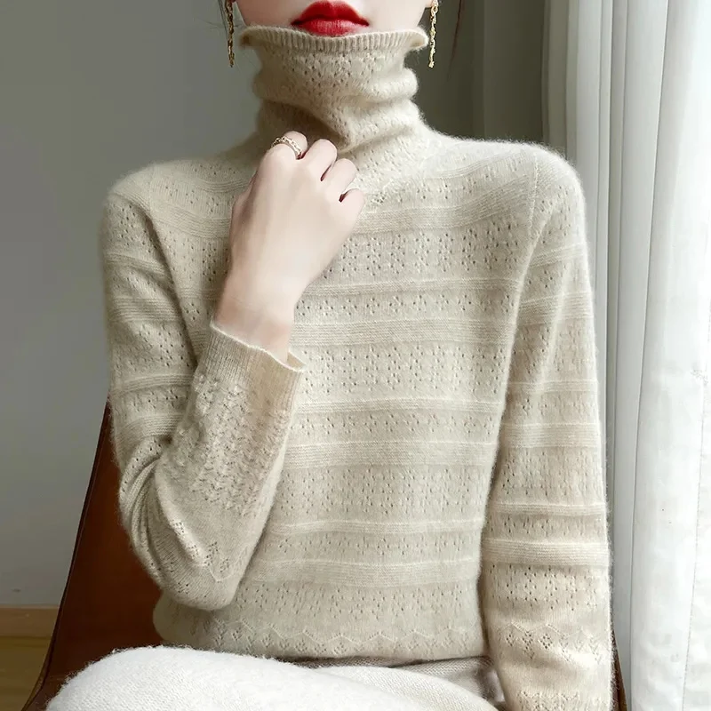 

Autumn Winter Women Sweaters Turtleneck Long Sleeve Thick Warm Pullovers Fashion Korean Knitwears Basic Jumpers 2025