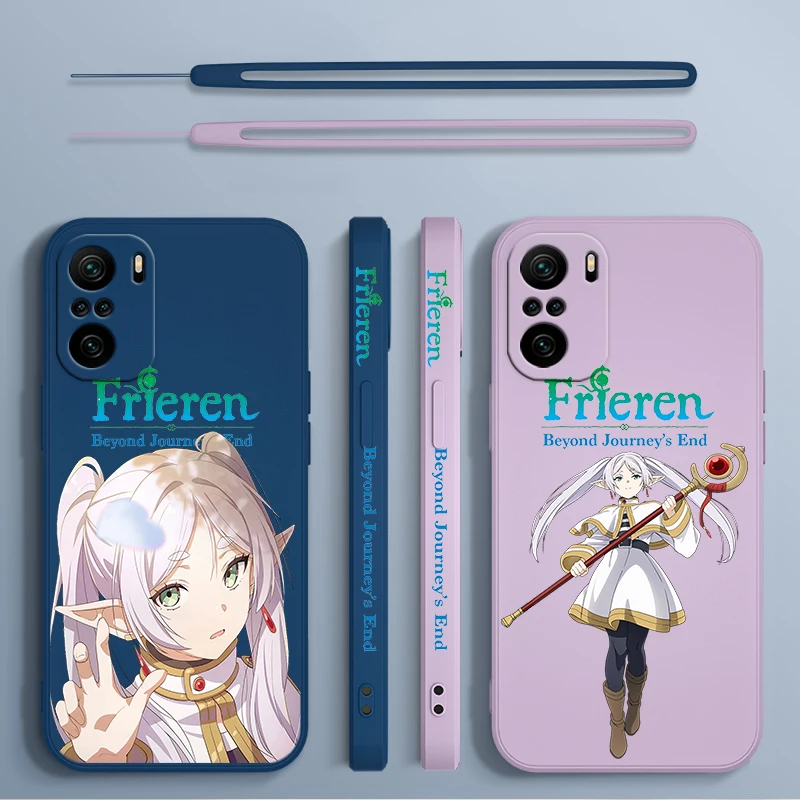 Frieren Beyond Journey End For Xiaomi Redmi Note 13 12 12Pro 11 11S 11T 10S 10 Pro Plus 5G Liquid Left Rope Phone Case