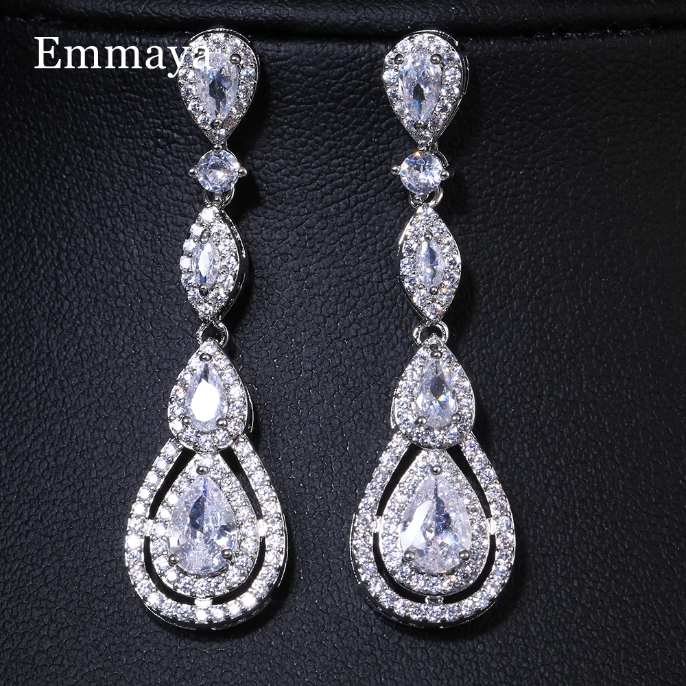 Emmaya New Trendy Party Noble Waterdrop Shape Earring Three Colors Choice For Female Ingenious Jewelry Fancy Gift