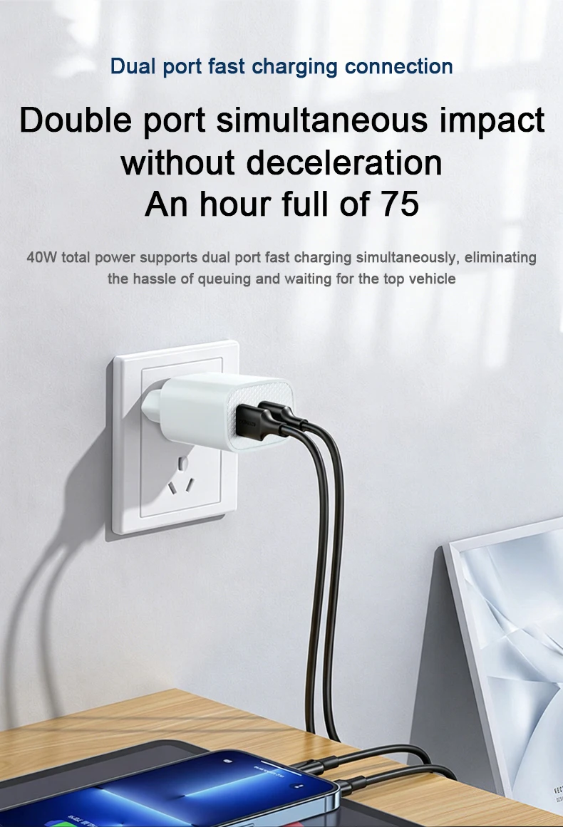 PD 20W USB Fast Charger For iPhone 14 13 12 11 Pro Max XS X XR 7 8 Plus Type C Plug EU US Wall Charger Fast Charging Data Cable