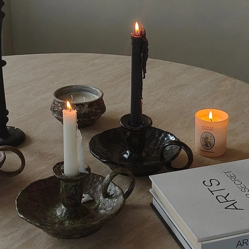 Nordic Hand-squeezed Geometric Candlestick Ornaments Living Room Dining Table Romantic Candlestick Crafts Wedding Decoration