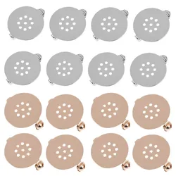 10pcs/Lot Flat Brooch Base With Bead Position Round Blank Tray Settings For DIY Safety Pin Jewelry Making Accessories Supplies