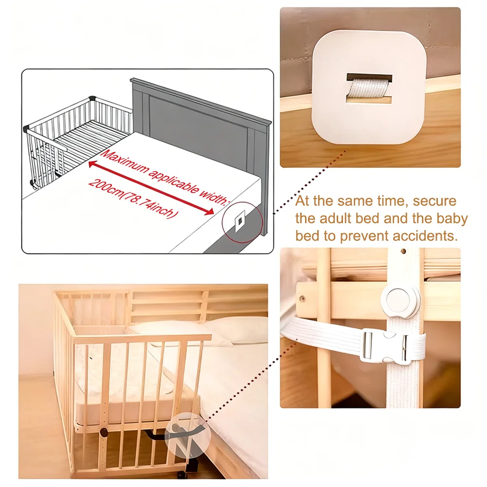 Befestigungsband Verbindungsgurt Kinderbetten Spleißen Bett Befestigungsgurt Kinderbett Anti-Mobile Gurt Sicherheitsgurt Babybett Anti-Fall-Gurt – Detail 1
