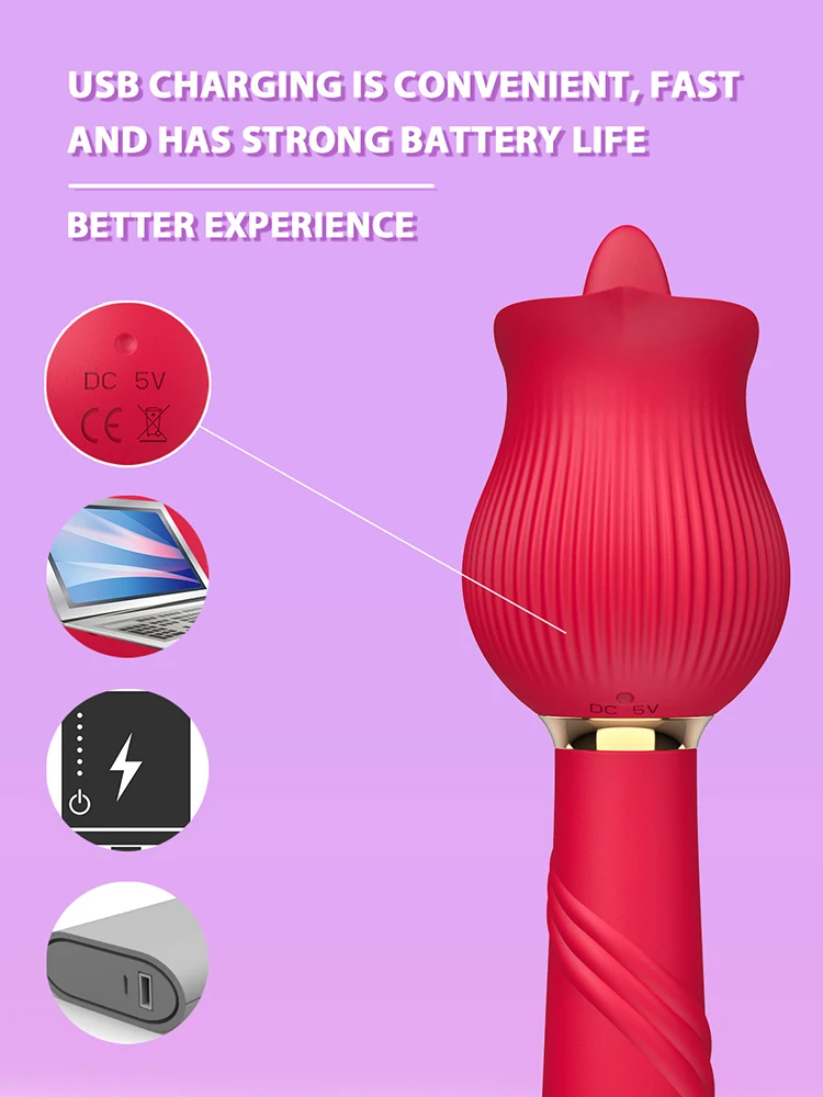 Lila Rot Rosa Lieferungen für Erwachsene Rose Zunge Lecken Vibrator 18+ Sexspielzeug Dildo Masturbator Muschi Anal Vagina Hintern Pulg Sexy Frau