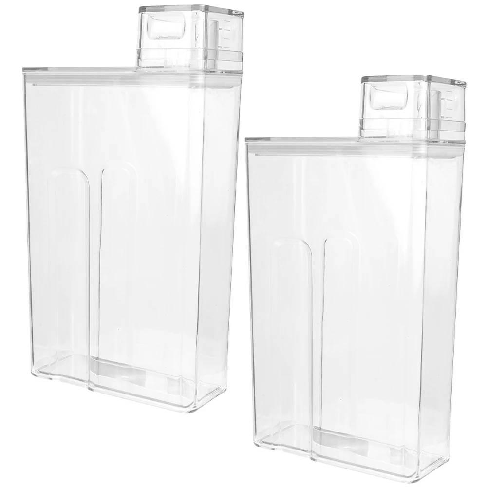 

2Pcs Laundry Detergent Bottle Large Capacity Transparent Storage Box Powder Liquid Lotion Sub Container Airtight Portable