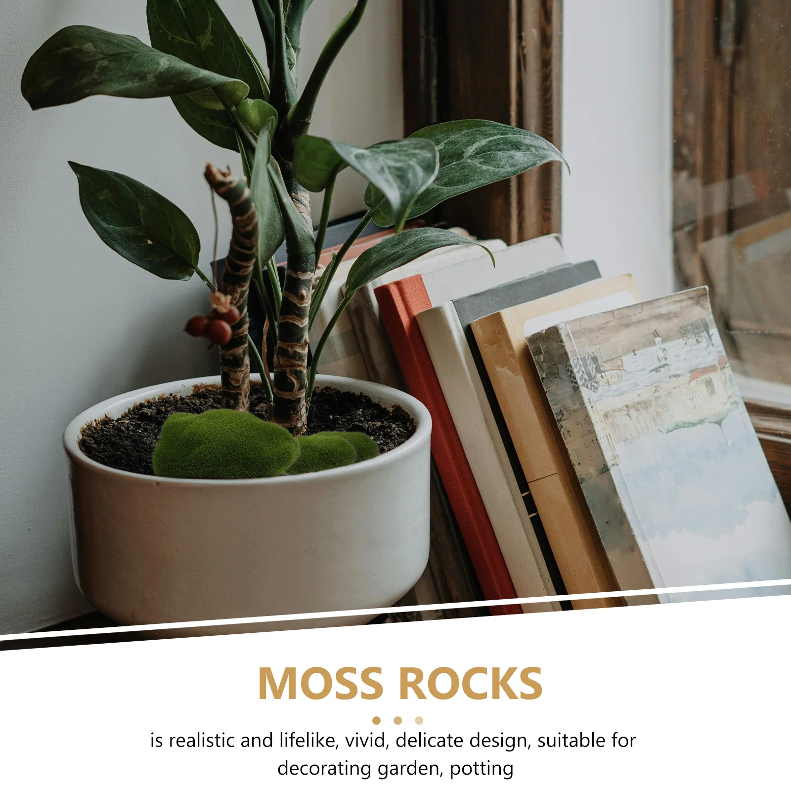 

12Pcs Artificial Moss Rocks Decorative Simulated Stone for DIY Micro Landscape Plant Craft Garden Desktop Ornament