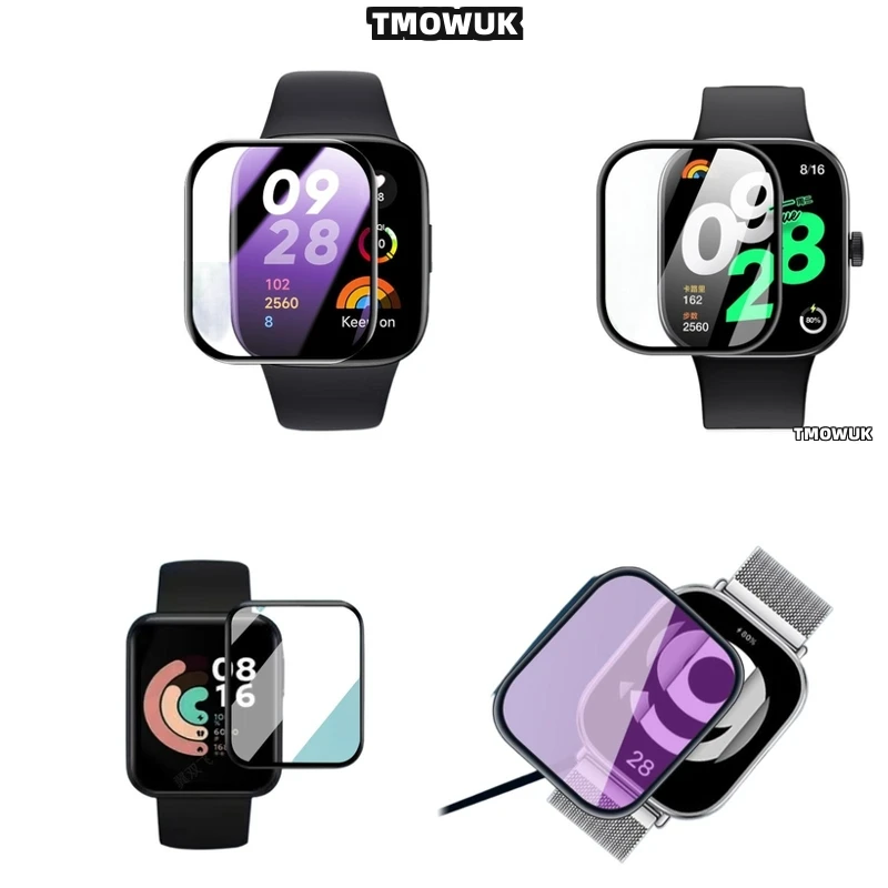 

For Xiaomi Redmi Watch 2 3 4 5 MOVE Lite Active - Full Cover 3D Anti-Scratch Screen Film - Soft - PMMA