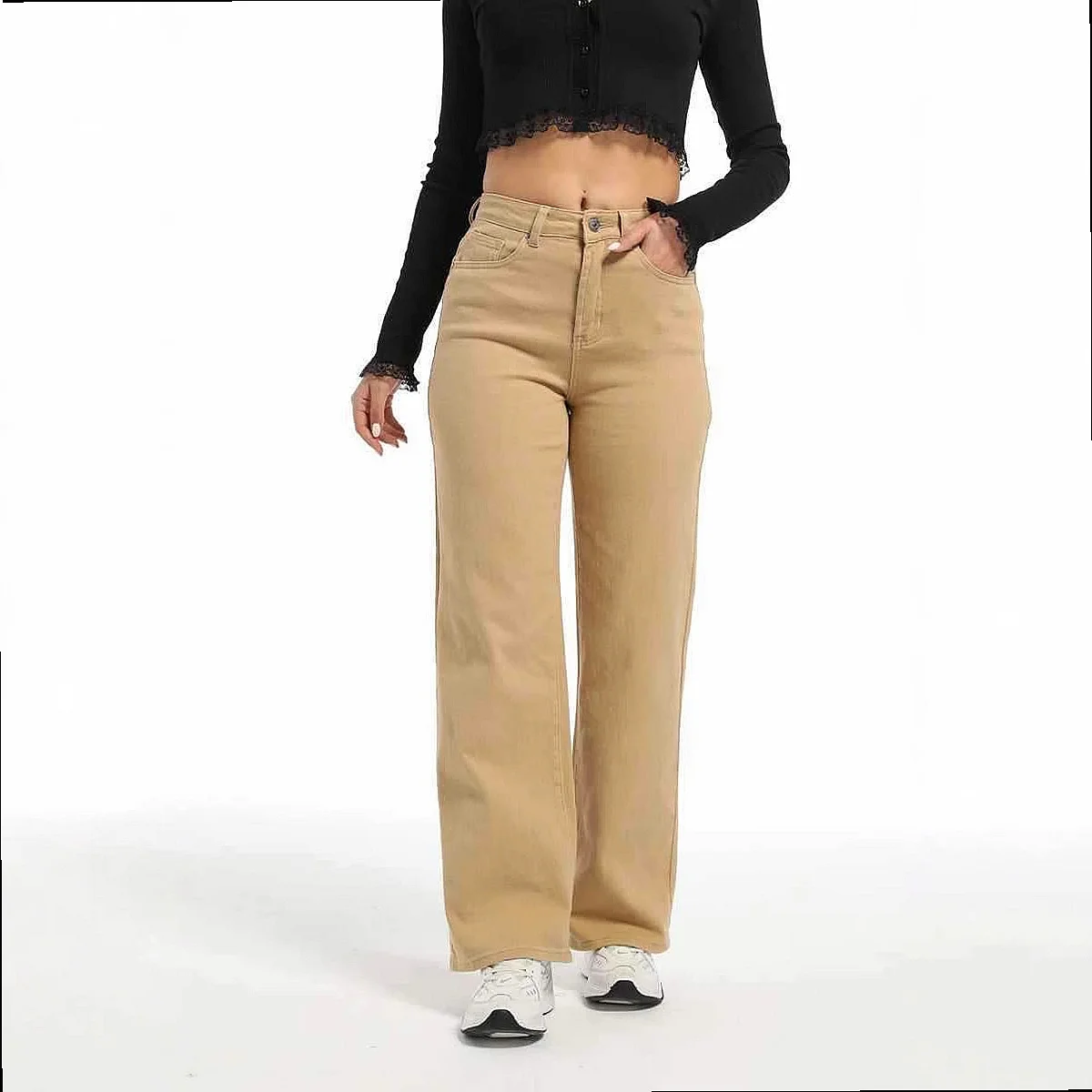 High Quality Women's Straight Jeans Spring Summer Denim Pants Trousers