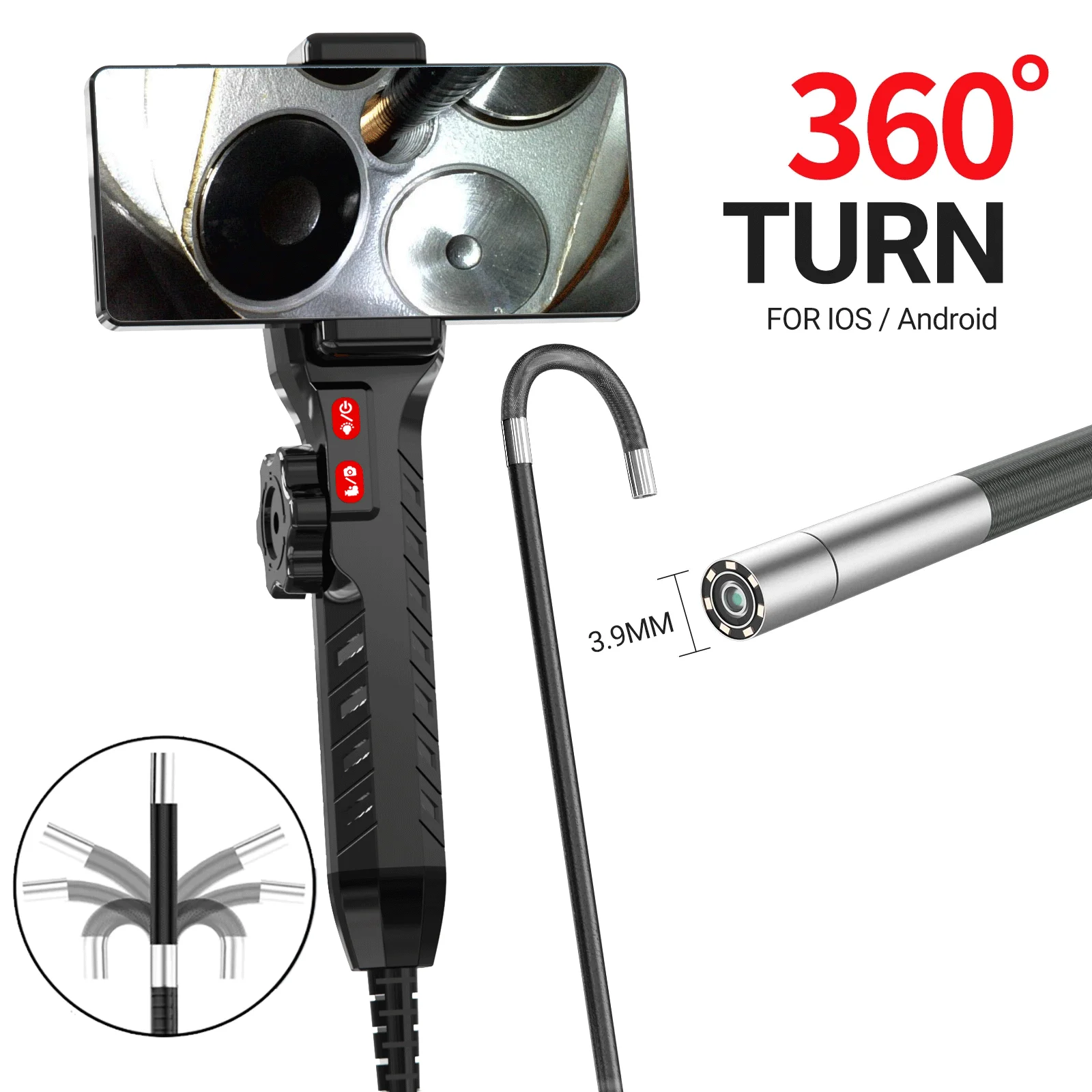 

2 -ways HD Industrial Endoscope, Suitable for Automotive Diesel Engine Carbon Deposition Detection, Aviation Detection