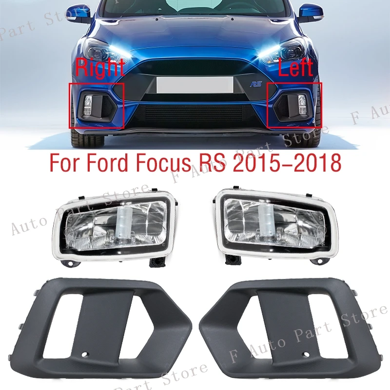 For Ford Focus RS 2015 2016 2017 2018 Car Front Bumper Fog Light Lamp Frame Trim Cover Cap Hood Foglight Foglamp