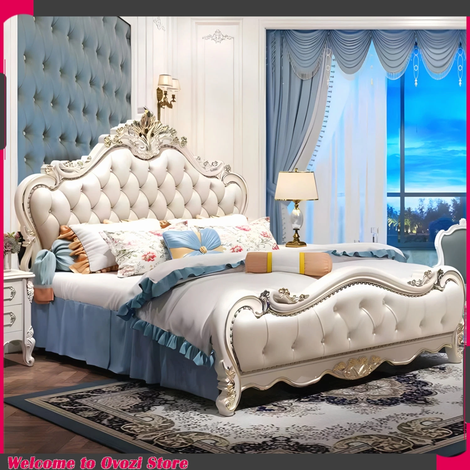

Classic New Chinese Bed European Nordic French Aesthetics Bed Cheap Safe Lazy Relax Organizer muebles para el hogar Furnitures