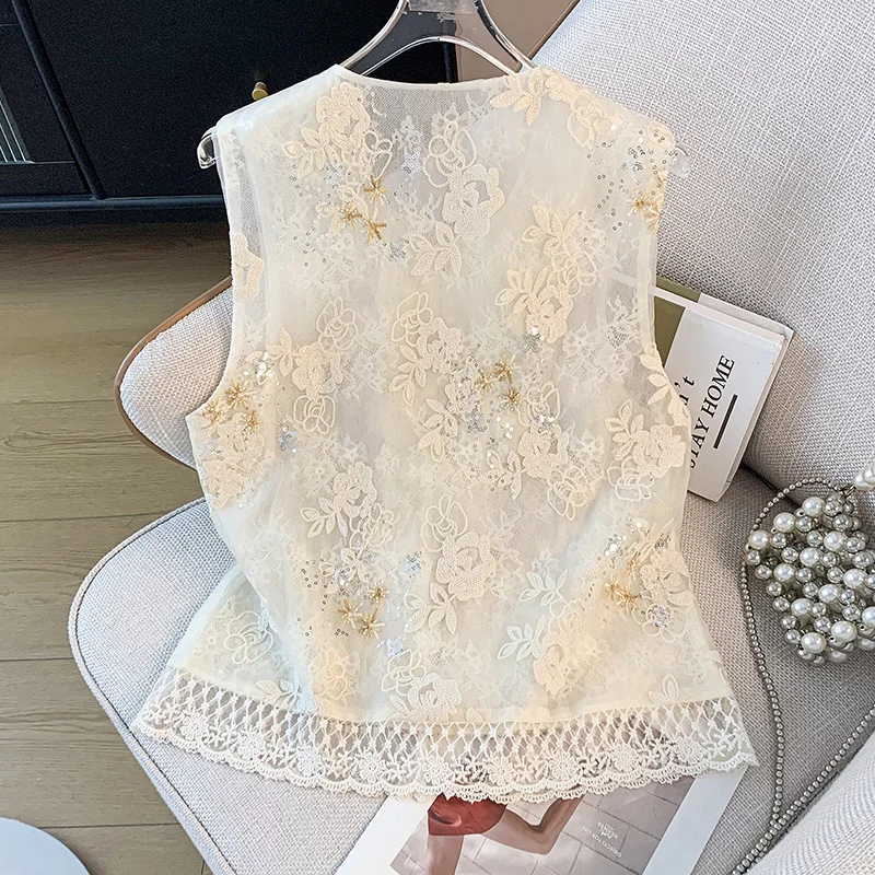New Chinese Style Tang Suit Hanfu round Neck Button Embellished Handmade Beaded Revamped National Vintage Top Women's Fashion